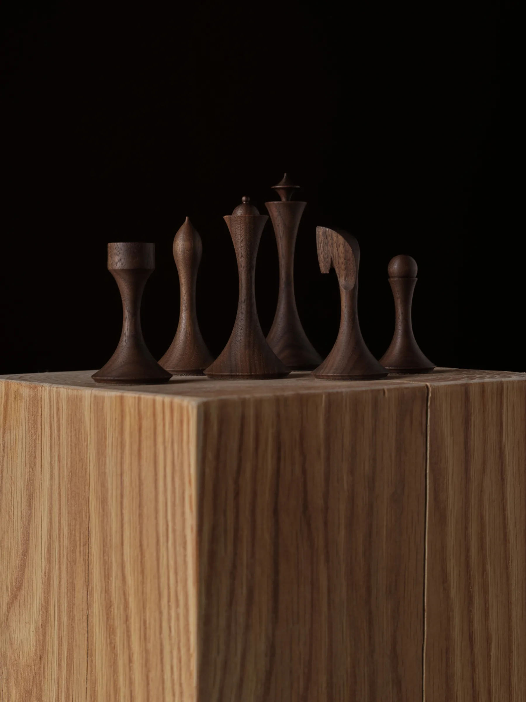 Turned chess pieces on raw wooden blanks, Hasselblad X2D II 100C
